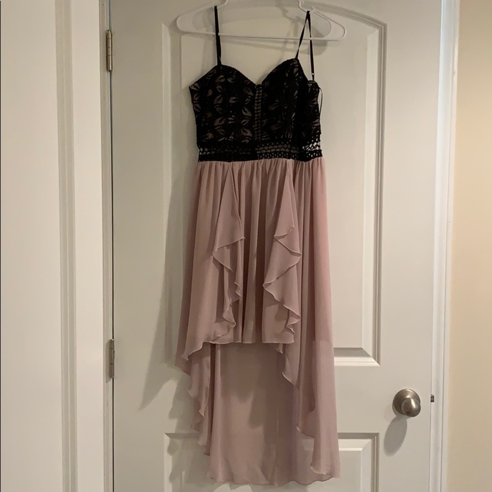 Beautiful high low black and pink dress